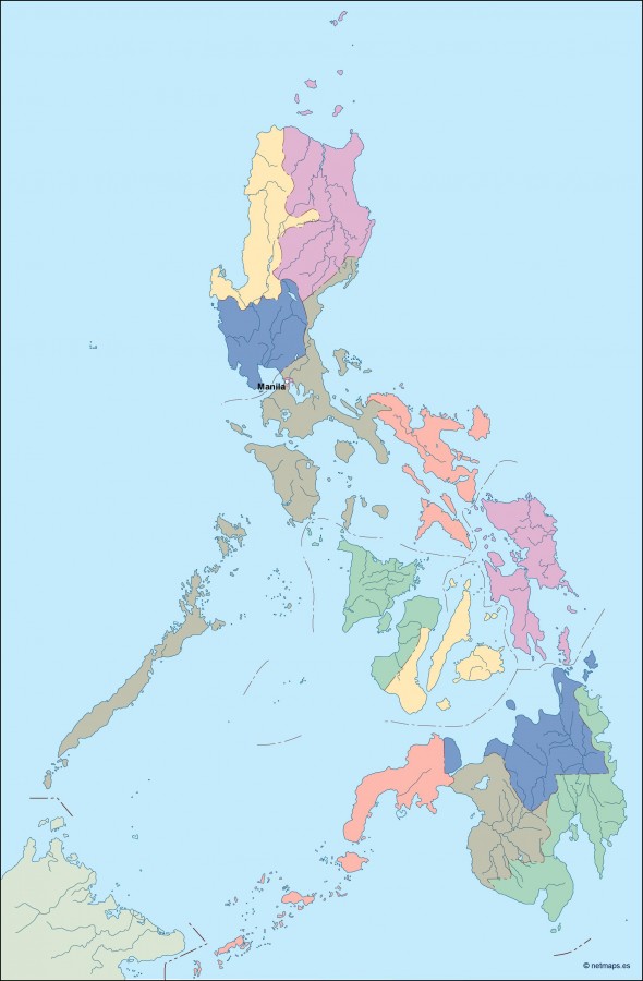 Philippines Vector Map Eps Illustrator Map Vector World Maps