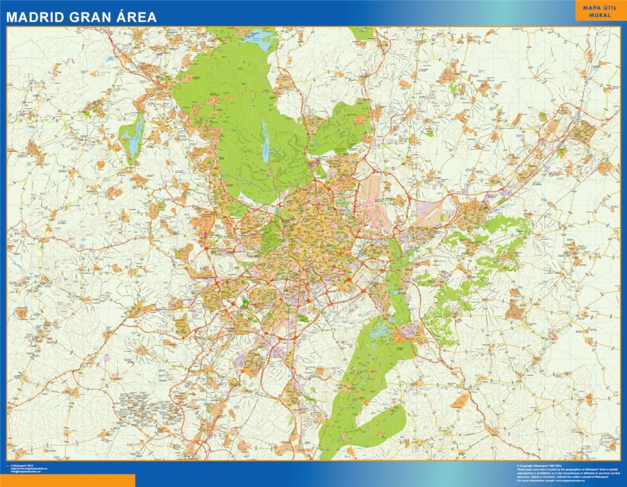 Mapa Vectorial Madrid Gran Area Eps Illustrator Map Vector World Maps