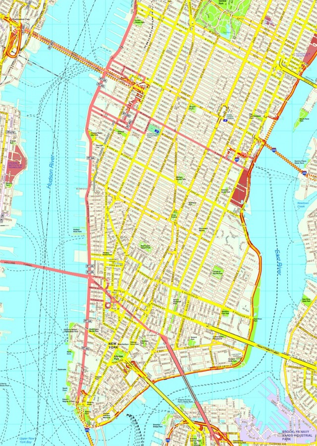 New York Manhattan map. Eps Illustrator Vector City Maps USA America