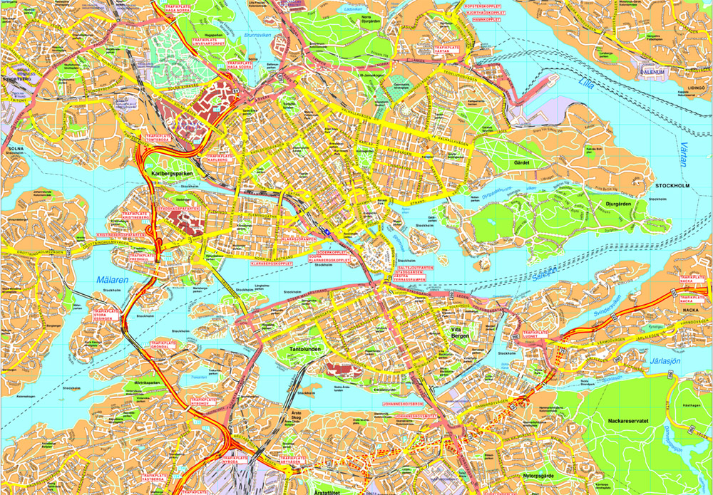 Stockholm Vector map. Eps Illustrator Map | Vector World Maps