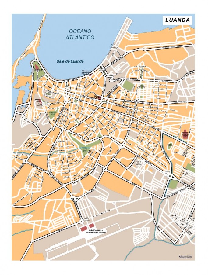 Luanda Vector map. Eps Africa City Map. Illustrator Vector Maps. Eps ...