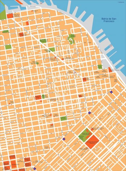 San Francisco vector map. Eps Illustrator Vector City Maps USA America ...