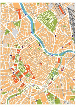 Vienna vector map. Eps Illustrator Map | Vector World Maps