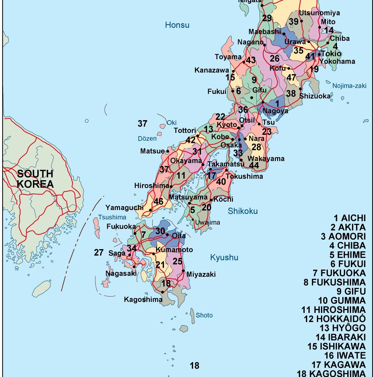 Mapa Politico De Japon Images