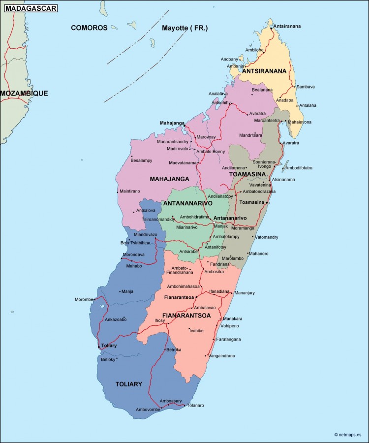 Political Map Of Madagascar