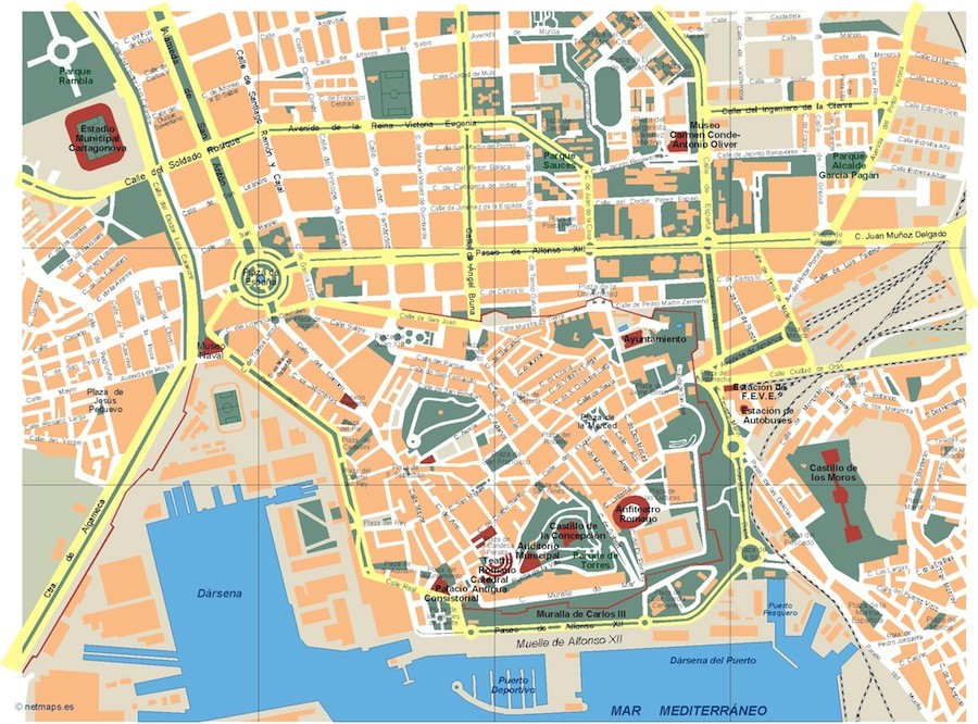 Cartagena Vector map. Eps Illustrator Map | Vector World Maps