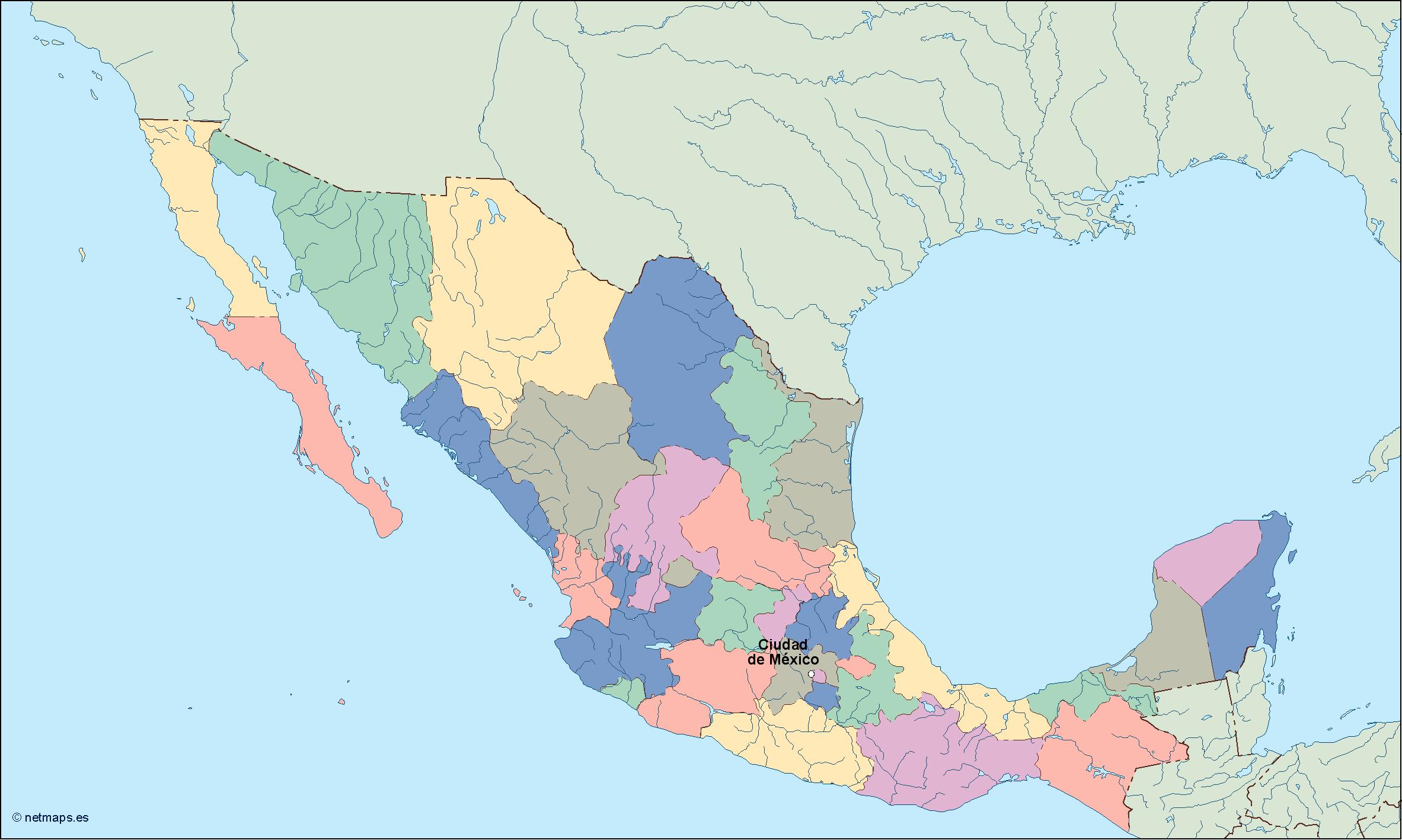 mexico vector map. Eps Illustrator Map  Vector World Maps