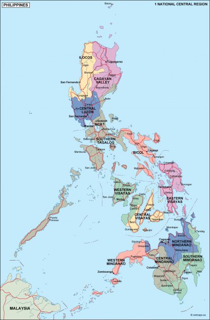 philippines political map. Eps Illustrator Map | Vector World Maps