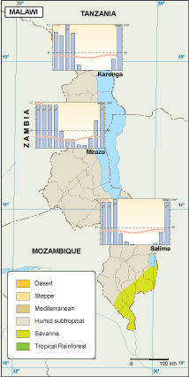 Malawi climate map