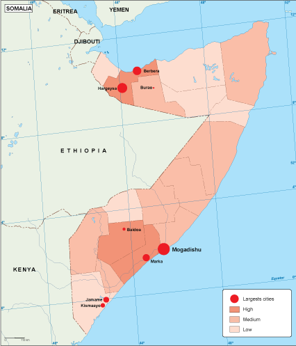 Somalia Population Density Map