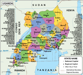 Uganda EPS map. EPS Illustrator Map | Vector World Maps