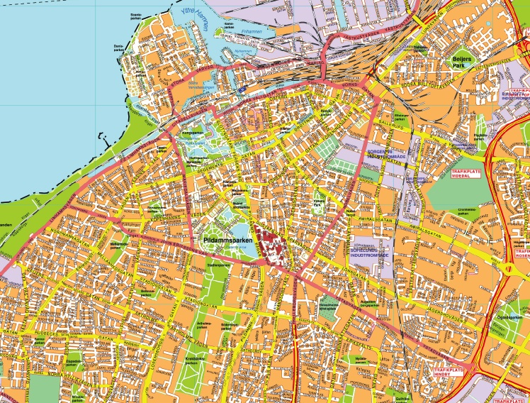 Editable map Malmo Sweden pdf