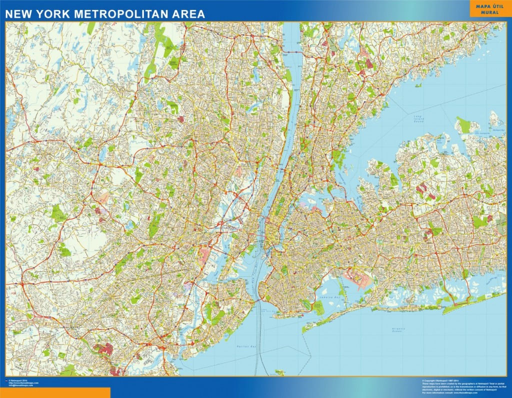 New York Metropolitan Vector Map. Eps Illustrator Vector City Maps Usa 