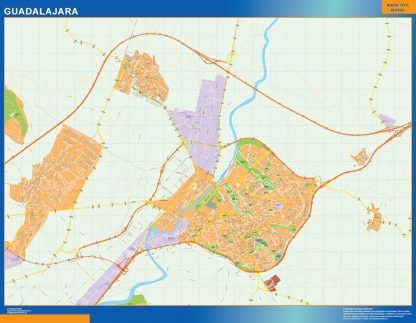 guadalajara wall map | Vector World Maps