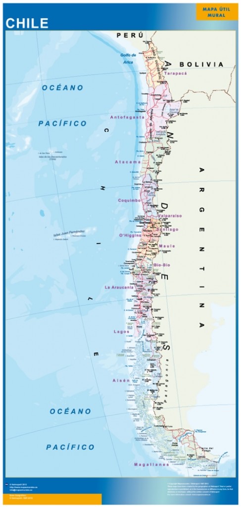 Magnetic Map Chile Vector World Maps   Magnetic Map Chile 487x1024 