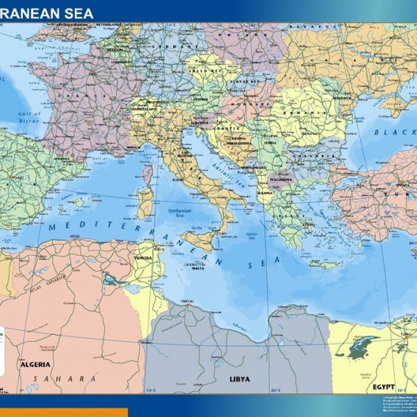 mediterranean framed map | Vector World Maps