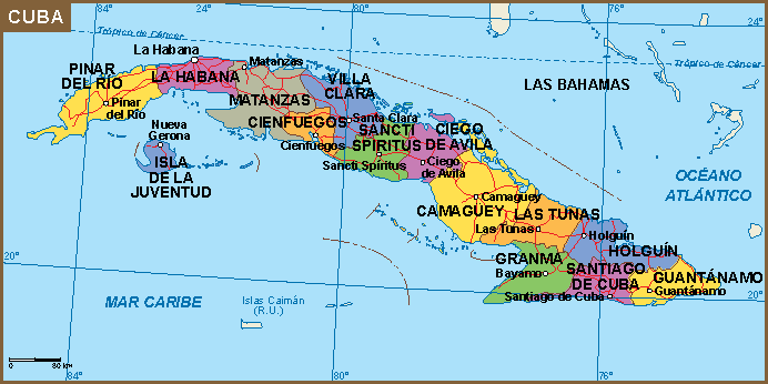 Mapa De Cuba En El Caribe Cuba Mapa | Vector World Maps