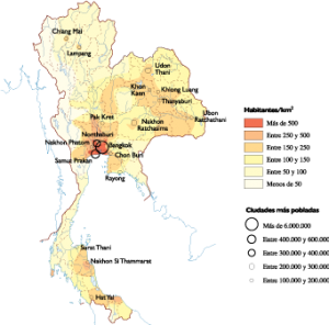 Thailand Population Density Map