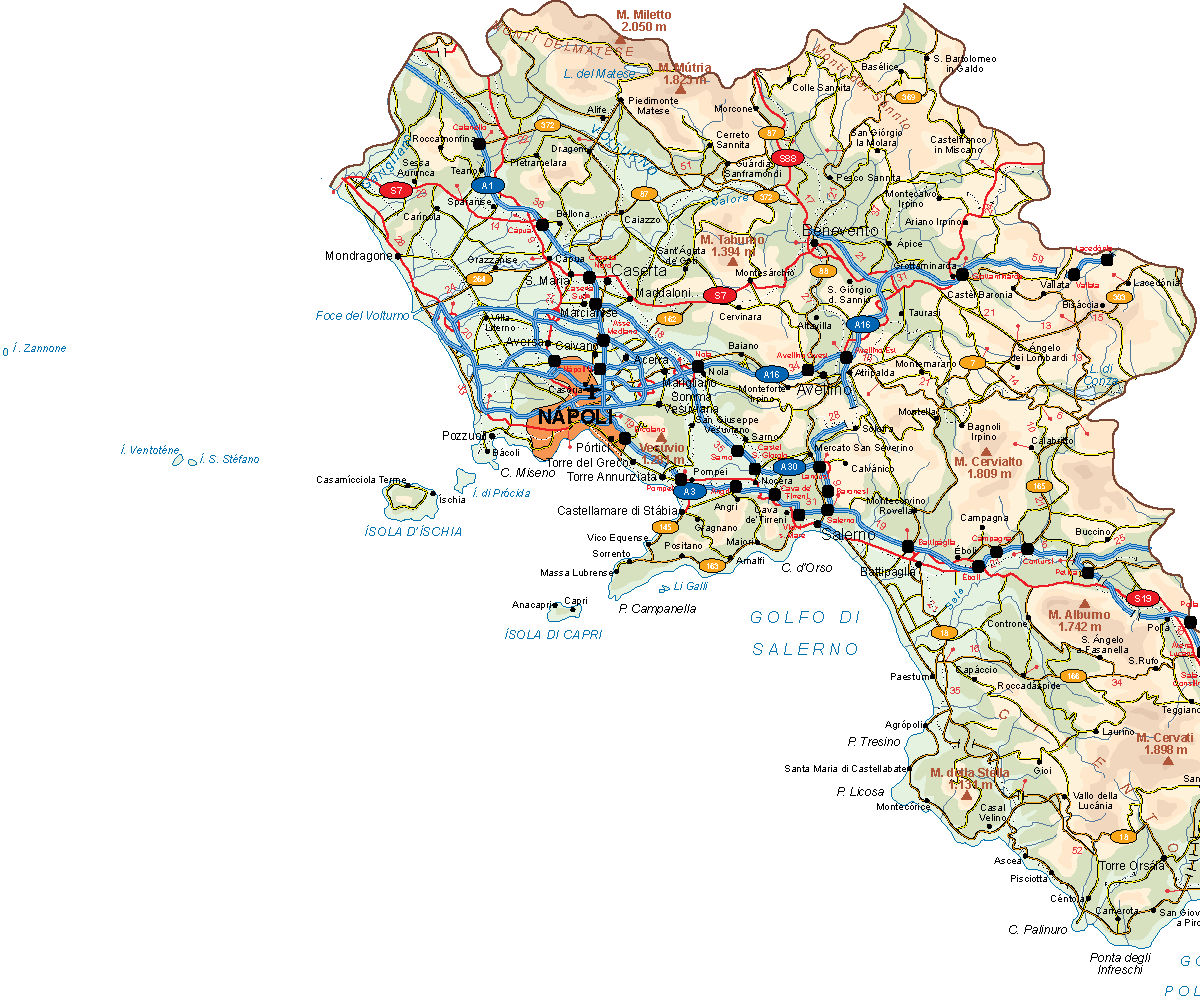 Campania Vector Map | Vector World Maps