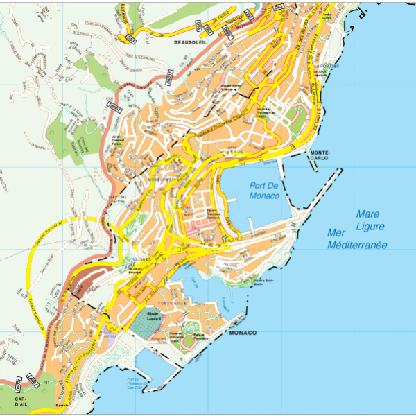 Monaco Maps | Vector & Wall Maps made in Barcelona from Netmaps®